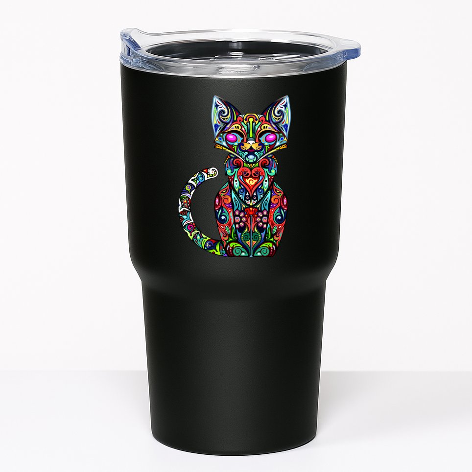 Fun Trippy Cat Tumbler