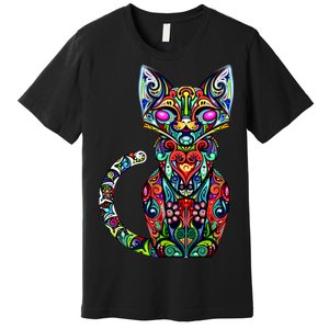 Fun Trippy Cat Premium T-Shirt