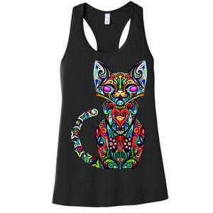 Fun Trippy Cat Women's Racerback Tank