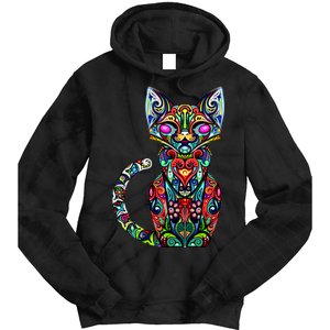 Fun Trippy Cat Tie Dye Hoodie