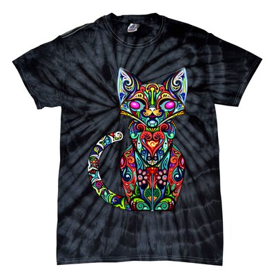 Fun Trippy Cat Tie-Dye T-Shirt