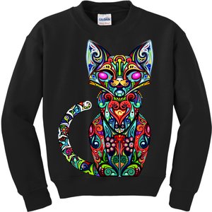 Fun Trippy Cat Kids Sweatshirt