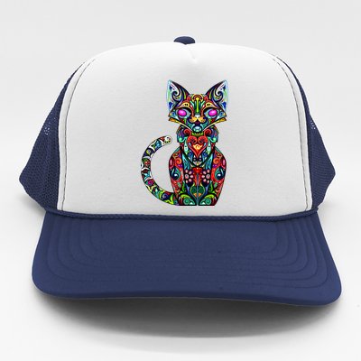 Fun Trippy Cat Trucker Hat