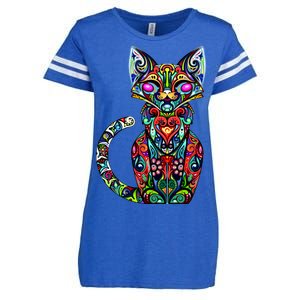 Fun Trippy Cat Enza Ladies Jersey Football T-Shirt