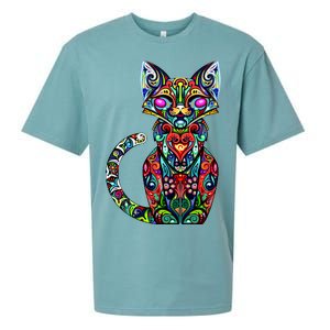 Fun Trippy Cat Sueded Cloud Jersey T-Shirt