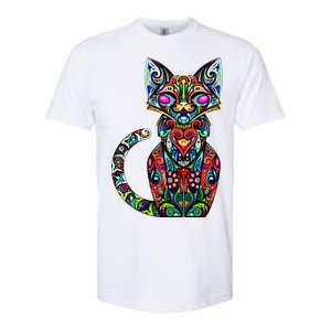 Fun Trippy Cat Softstyle CVC T-Shirt