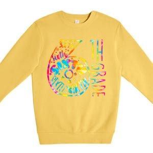 Fun Tye Dyed Sixth 6th Grade Premium Crewneck Sweatshirt