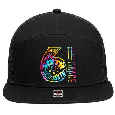 Fun Tye Dyed Sixth 6th Grade 7 Panel Mesh Trucker Snapback Hat