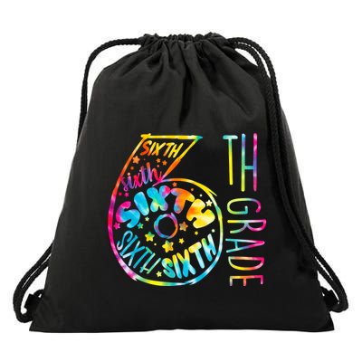 Fun Tye Dyed Sixth 6th Grade Drawstring Bag