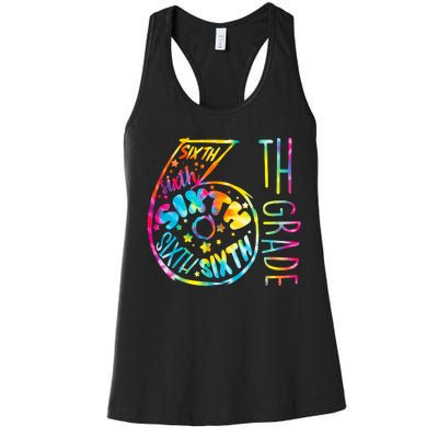 Fun Tye Dyed Sixth 6th Grade Women's Racerback Tank