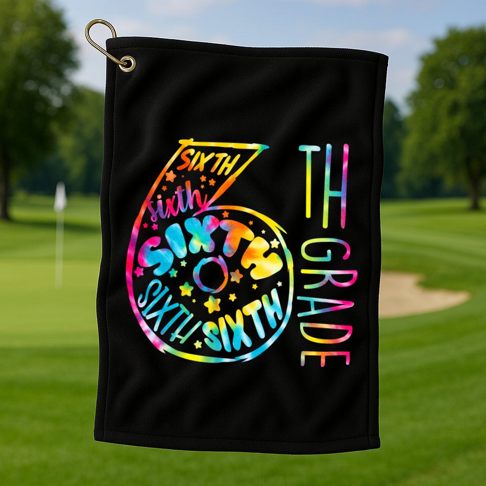 Fun Tye Dyed Sixth 6th Grade Golf Towel