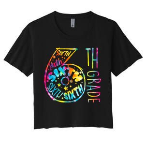 Fun Tye Dyed Sixth 6th Grade Women's Crop Top Tee