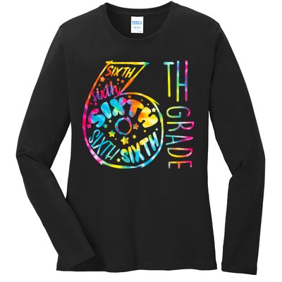 Fun Tye Dyed Sixth 6th Grade Ladies Long Sleeve Shirt