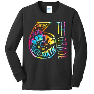 Fun Tye Dyed Sixth 6th Grade Kids Long Sleeve Shirt