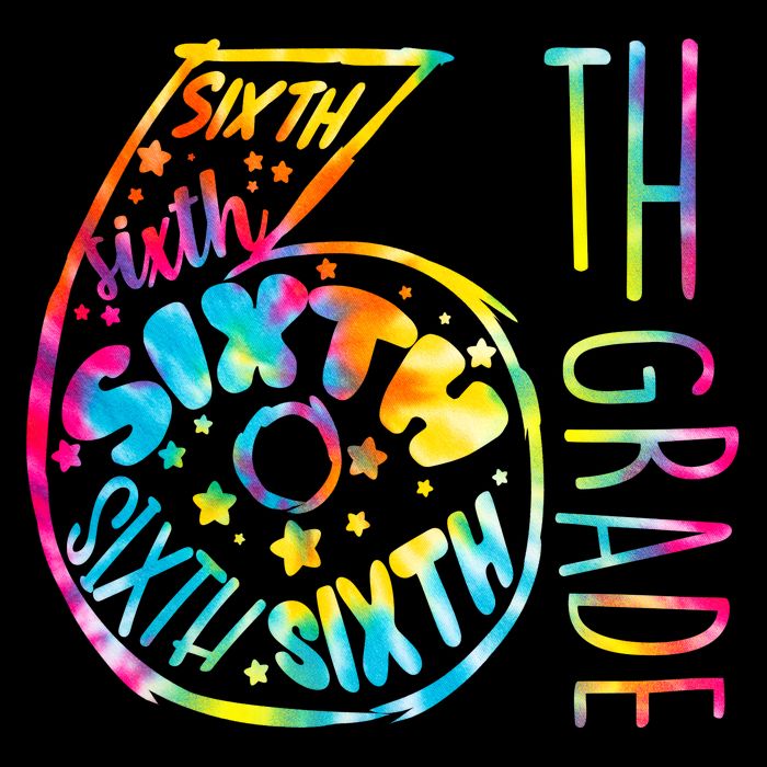 Fun Tye Dyed Sixth 6th Grade Kids T-Shirt