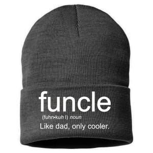 Funcle Definition Uncle Like Dad Only Cooler Sustainable Knit Beanie