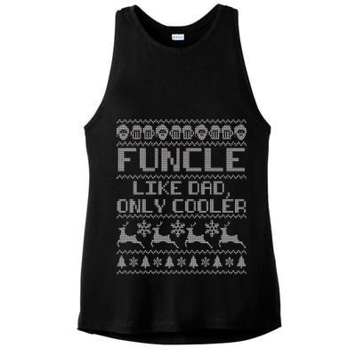 Funcle Like A Dad Only Cooler Ugly Christmas  Ladies PosiCharge Tri-Blend Wicking Tank