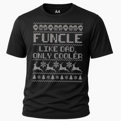 Funcle Like A Dad Only Cooler Ugly Christmas  Performance Shirt