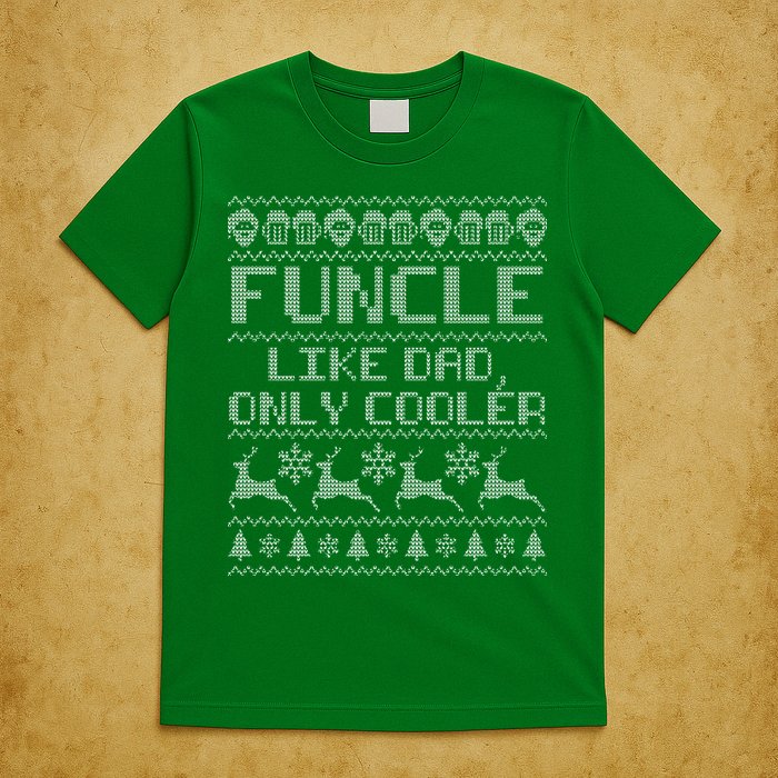 Funcle Like A Dad Only Cooler Ugly Christmas  T-Shirt