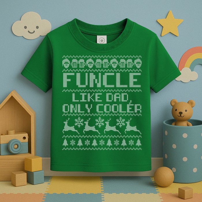 Funcle Like A Dad Only Cooler Ugly Christmas  Toddler T-Shirt