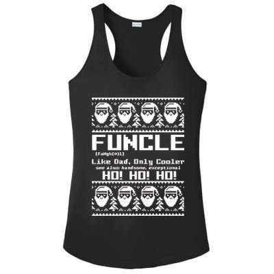 Funcle Like Dad Only Cooler Ugly Christmas Ladies PosiCharge Competitor Racerback Tank