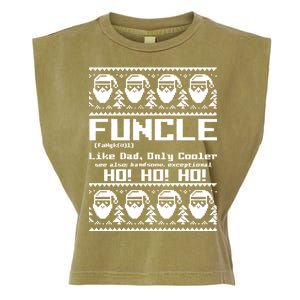 Funcle Like Dad Only Cooler Ugly Christmas Garment-Dyed Women's Muscle Tee