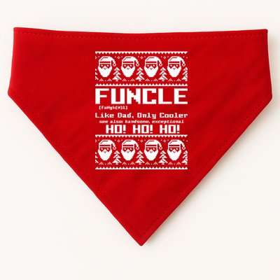 Funcle Like Dad Only Cooler Ugly Christmas USA-Made Doggie Bandana