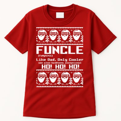 Funcle Like Dad Only Cooler Ugly Christmas Tall T-Shirt