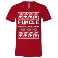 Funcle Like Dad Only Cooler Ugly Christmas V-Neck T-Shirt