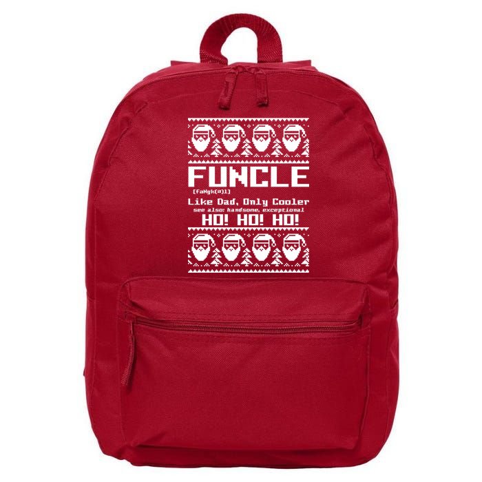 Funcle Like Dad Only Cooler Ugly Christmas 16 in Basic Backpack
