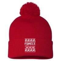 Funcle Like Dad Only Cooler Ugly Christmas Pom Pom 12in Knit Beanie