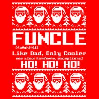 Funcle Like Dad Only Cooler Ugly Christmas Pom Pom 12in Knit Beanie