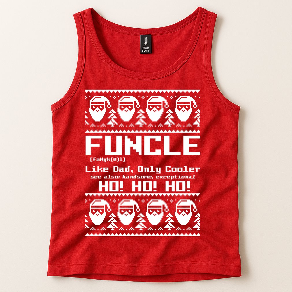 Funcle Like Dad Only Cooler Ugly Christmas Tank Top