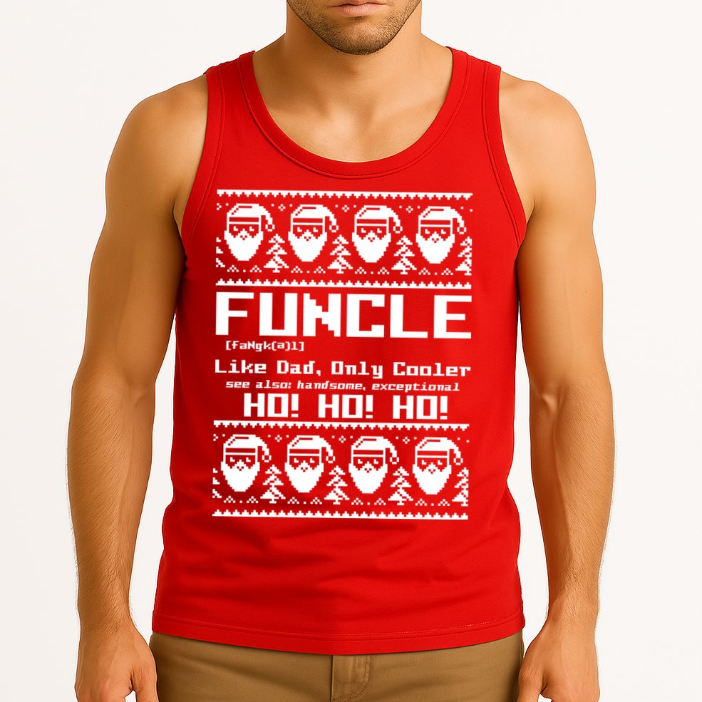 Funcle Like Dad Only Cooler Ugly Christmas Tank Top