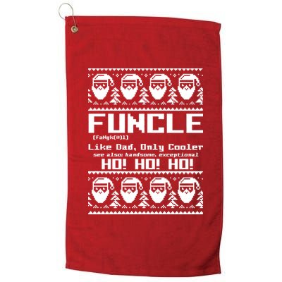 Funcle Like Dad Only Cooler Ugly Christmas Platinum Collection Golf Towel