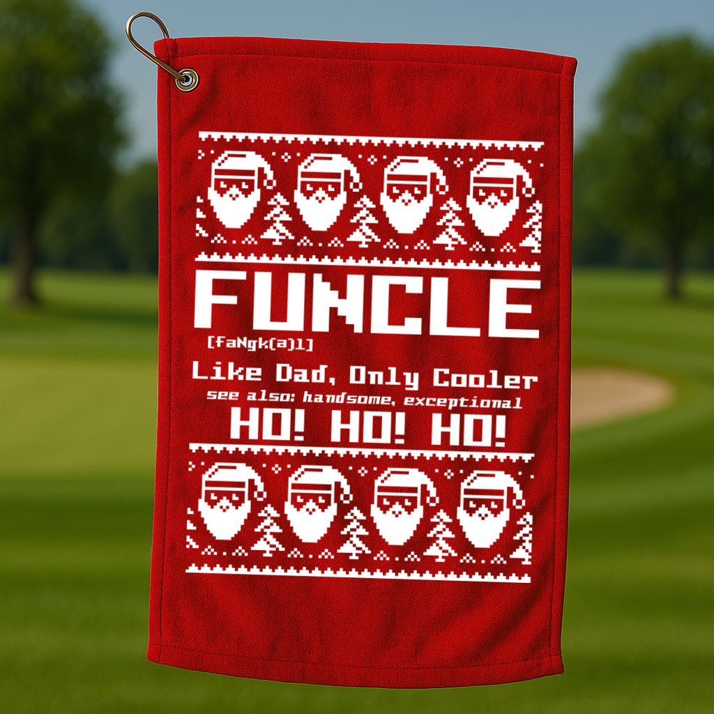 Funcle Like Dad Only Cooler Ugly Christmas Golf Towel