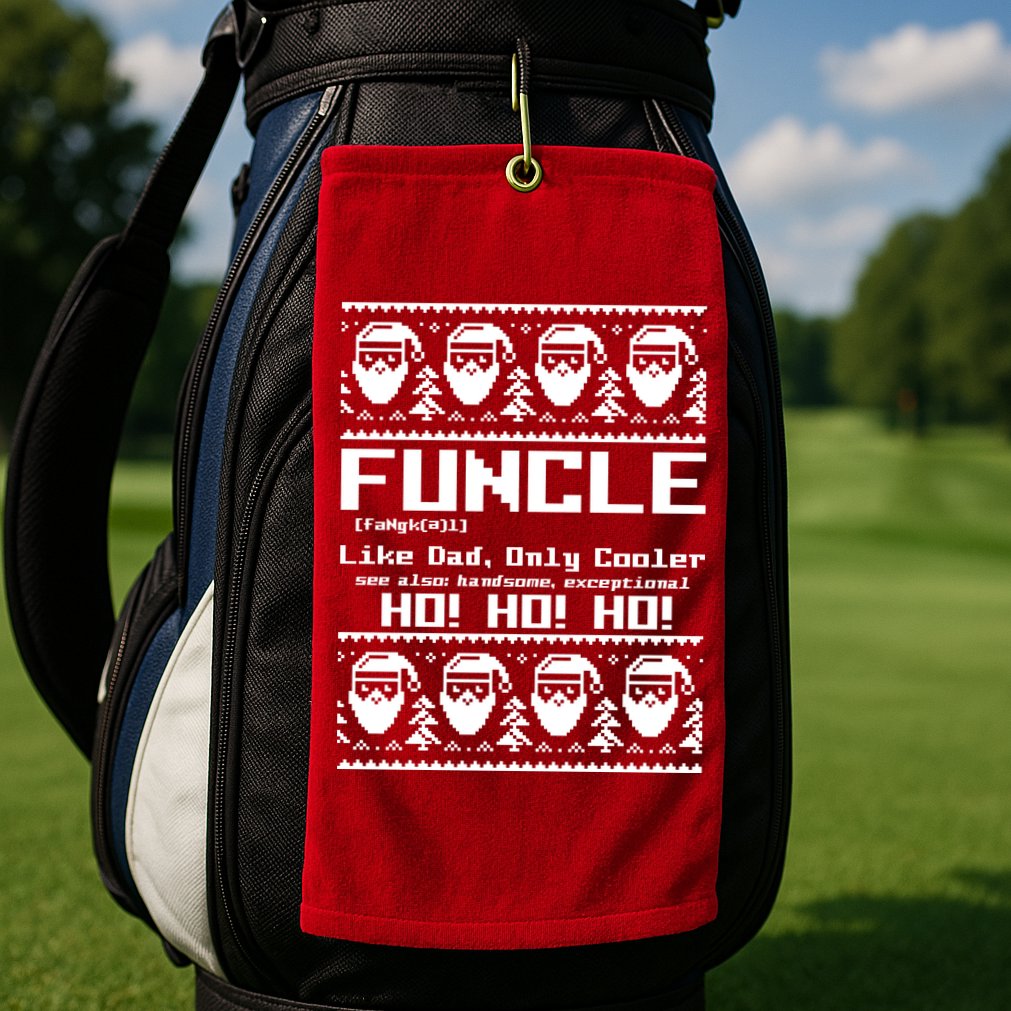 Funcle Like Dad Only Cooler Ugly Christmas Golf Towel