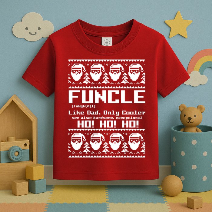 Funcle Like Dad Only Cooler Ugly Christmas Toddler T-Shirt