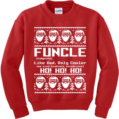 Funcle Like Dad Only Cooler Ugly Christmas Kids Sweatshirt
