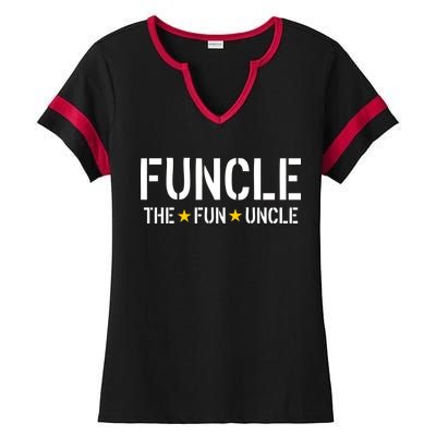 Funcle The Fun Uncle Army Stars Ladies Halftime Notch Neck Tee