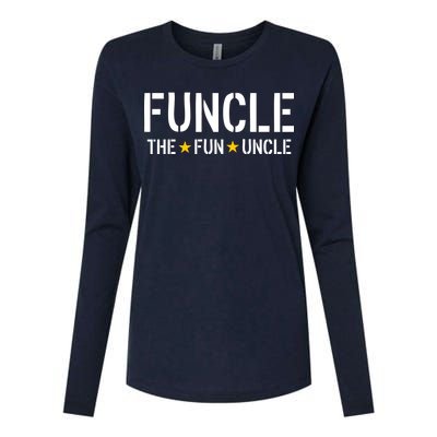 Funcle The Fun Uncle Army Stars Womens Cotton Relaxed Long Sleeve T-Shirt