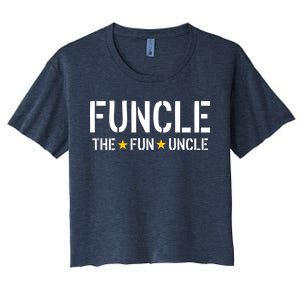 Funcle The Fun Uncle Army Stars Women's Crop Top Tee