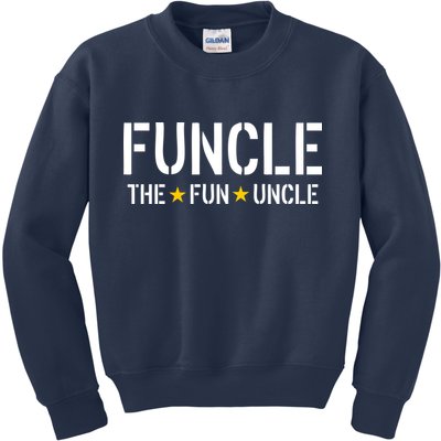 Funcle The Fun Uncle Army Stars Kids Sweatshirt