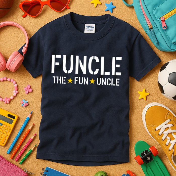 Funcle The Fun Uncle Army Stars Kids T-Shirt
