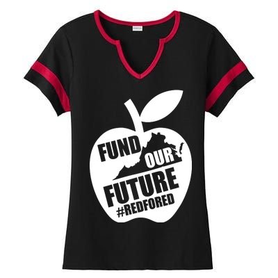 Fund Our Future Red for Ed Virginia Ladies Halftime Notch Neck Tee