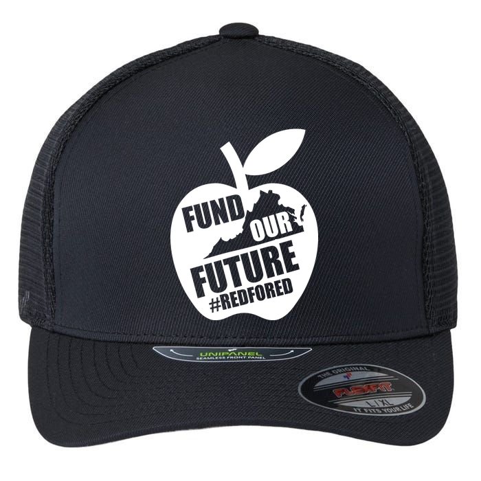 Fund Our Future Red for Ed Virginia Flexfit Unipanel Trucker Cap