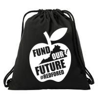 Fund Our Future Red for Ed Virginia Drawstring Bag