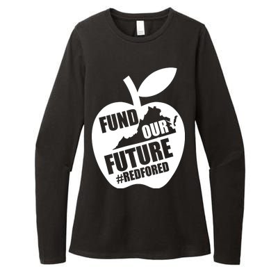 Fund Our Future Red for Ed Virginia Womens CVC Long Sleeve Shirt