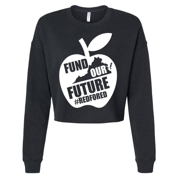 Fund Our Future Red for Ed Virginia Cropped Pullover Crew