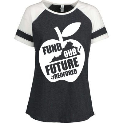 Fund Our Future Red for Ed Virginia Enza Ladies Jersey Colorblock Tee